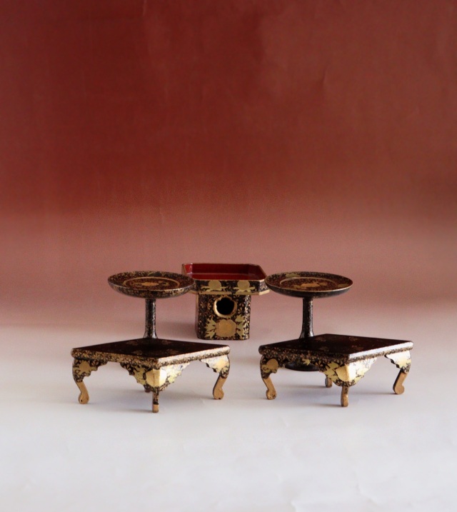 雛道具 蒔絵道具 雛人形道具 ひな祭り お重 お膳 菱餅台 三宝 高杯 花唐草