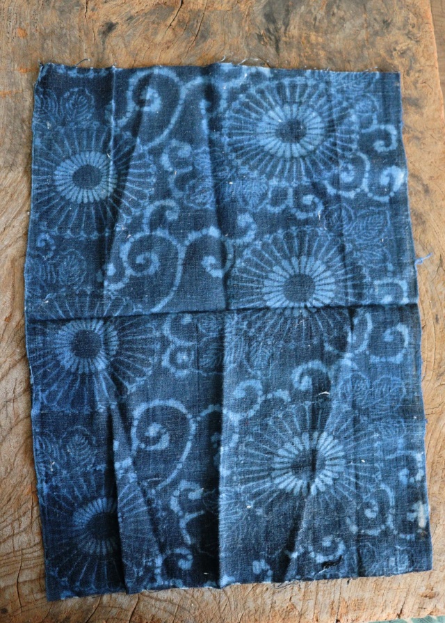 Antique Sam's Collection古布 藍染 古裂 藍染アンティーク 菊唐草