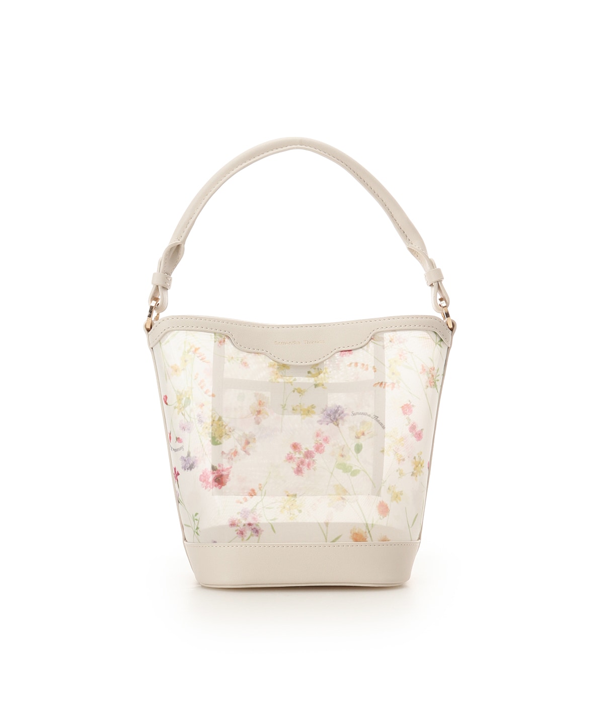 フラワーモチーフチュール ワンハンドルバッグ(FREE オフホワイト