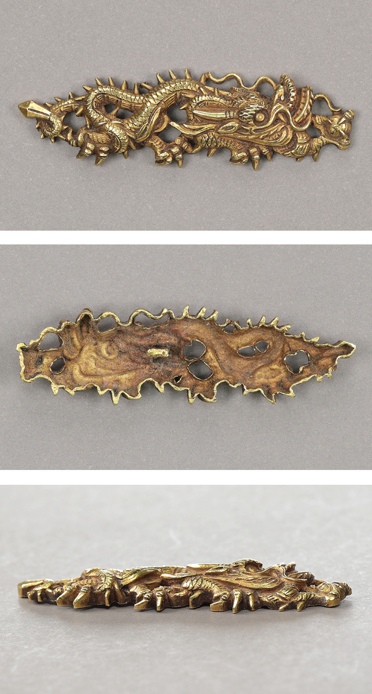 金無垢目貫：這龍図 Kinmuku Menuki:Hairyu Zu