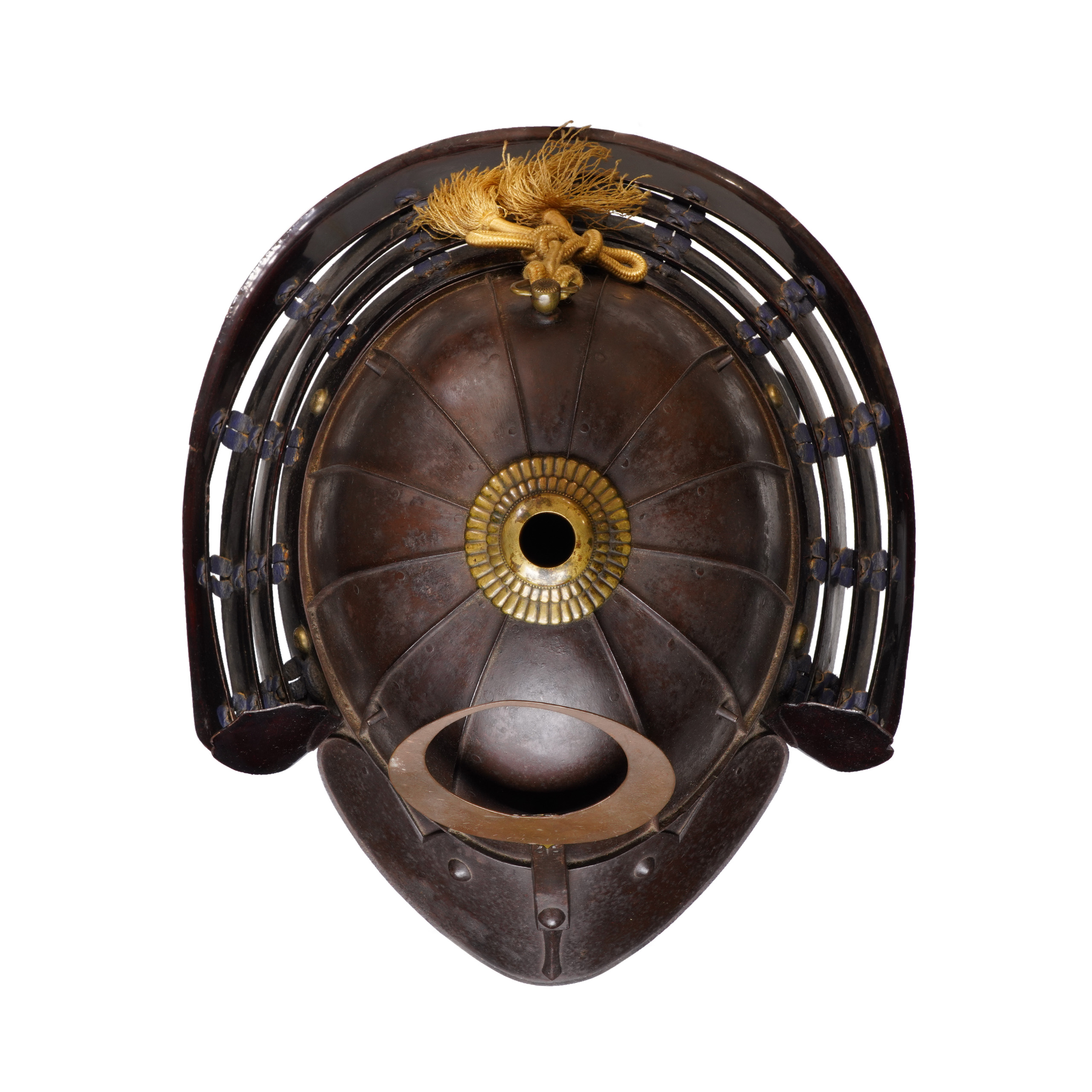 Antique Samurai Helmet Tetsusabiji Jyuniken Suji Kabuto with Kicho