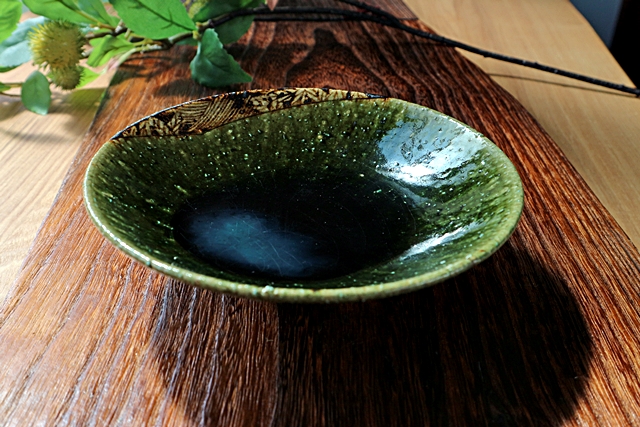 棚橋淳 織部 鉢 中鉢 5寸鉢 織部鉄絵鉢 山帰来～日々のくらし