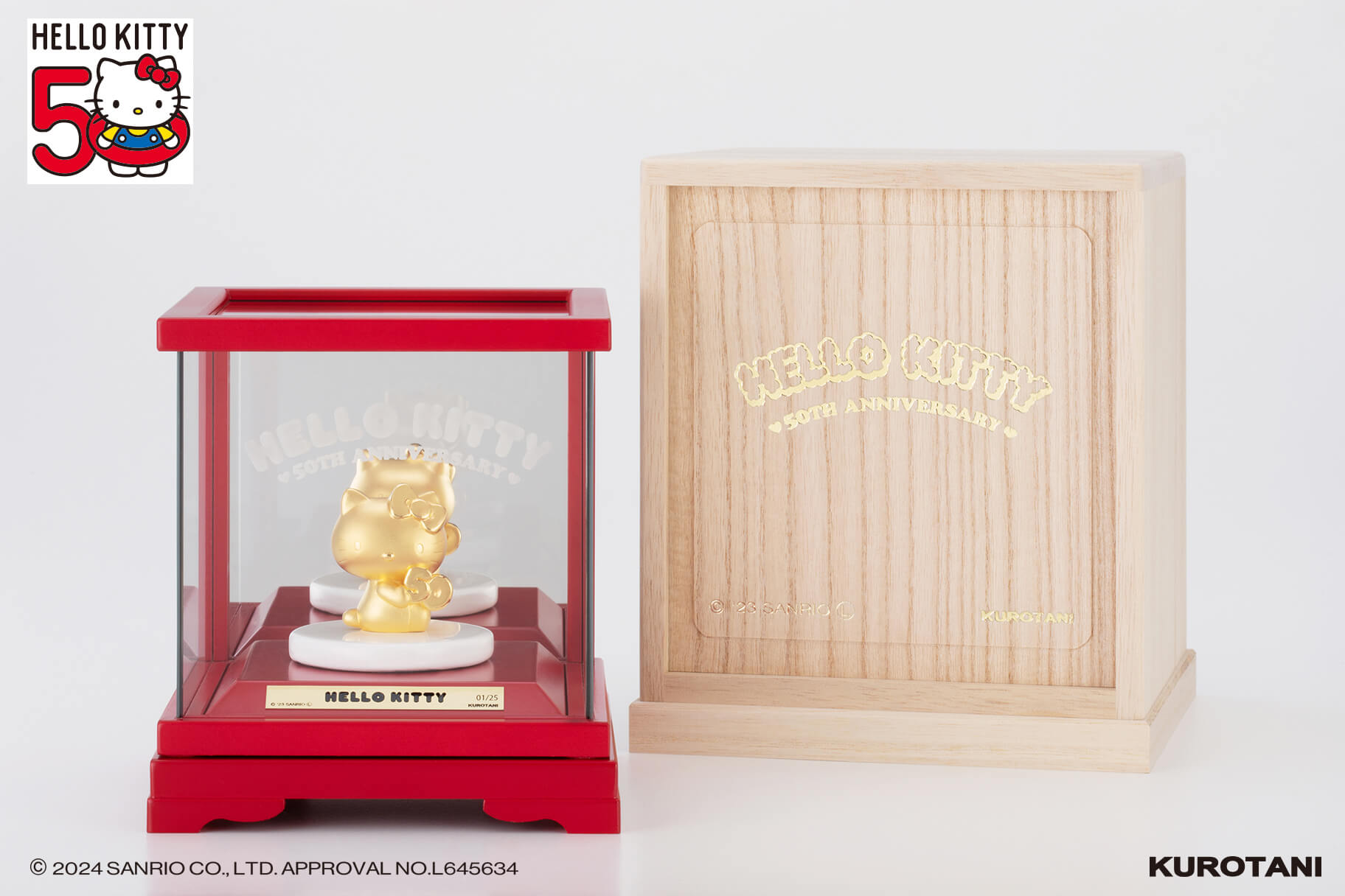 KUROTANIからハローキティ50周年を記念した純金アイテムが登場♪｜サンリオ