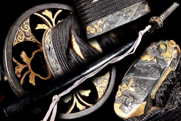 喜】赤銅花鳥縁頭‼ 変わり透かし鍔!! 刀用拵え‼ 刀装具!! 112238