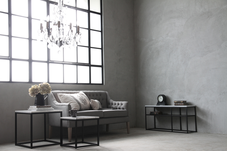 sofa domeアイアンサイドテーブルトップホワイトマーブルスクエア