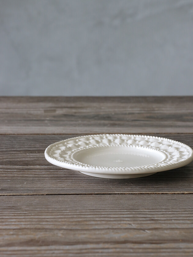 ELIOS MATELASSE パン皿 クリーム キルティングイタリア 陶器 お皿