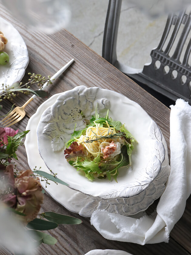 VIRGINIA CASA ROMANTICAスープ/パスタプレート ホワイト ヴィルジニア