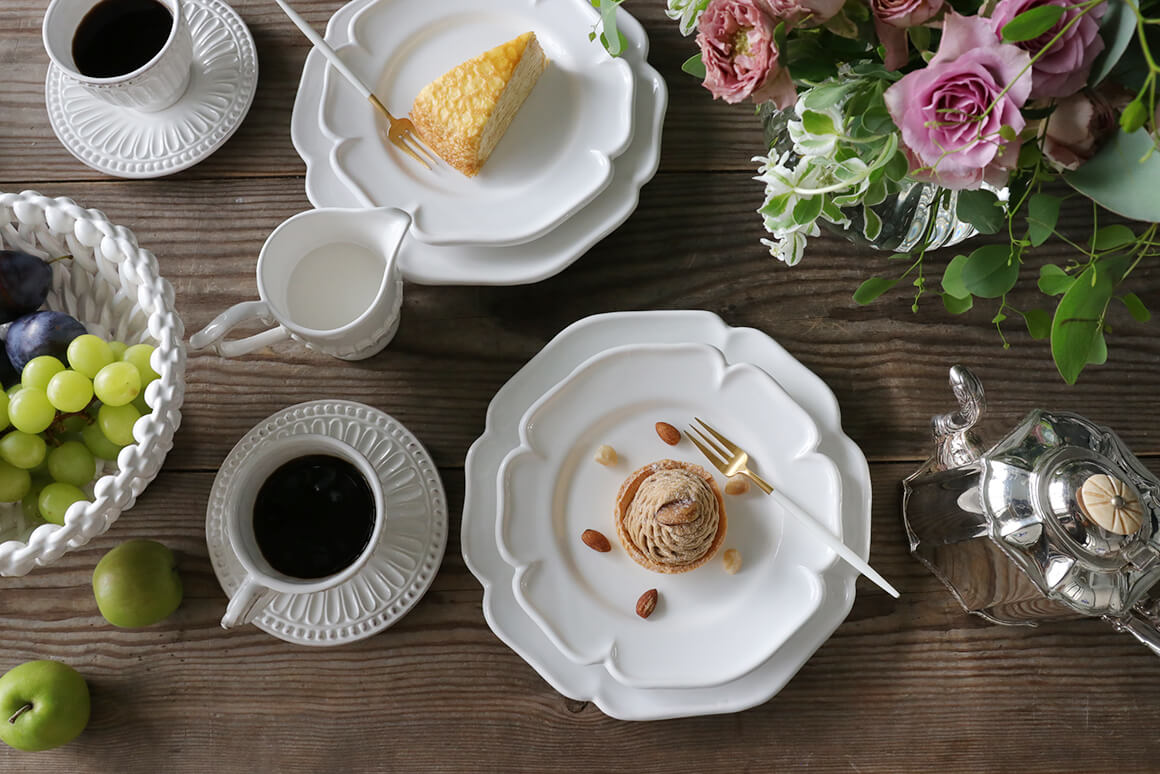 Maison Pichon Uzes LouisXVデザートプレートホワイト サラグレース