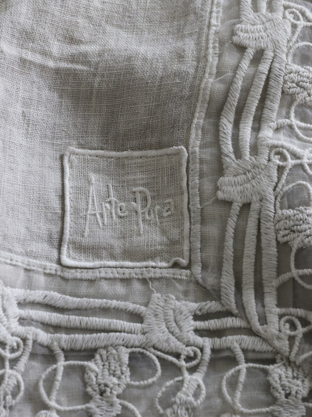 Arte PuraテーブルクロスNAPPINEレース スクエア ライトグレー