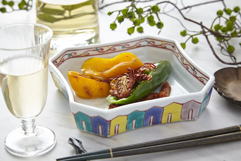 サラツギ｜色絵5寸角皿10枚セット