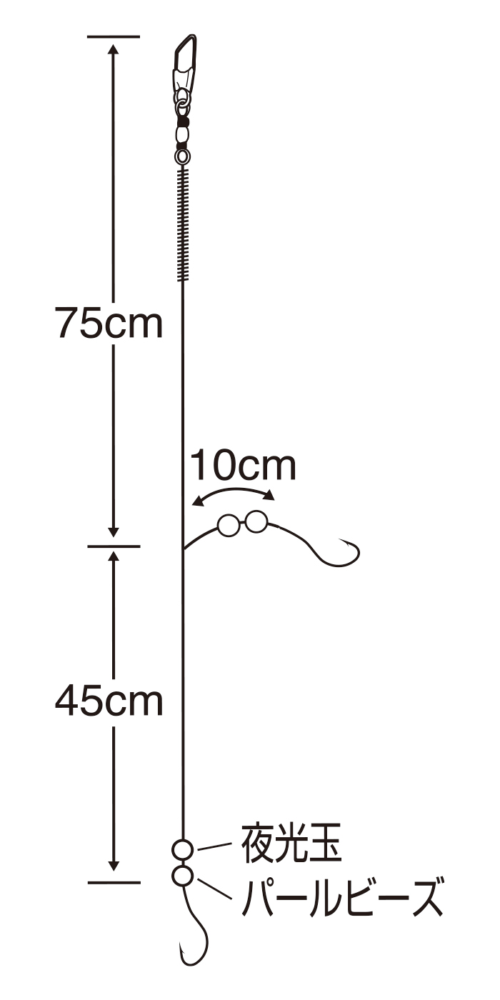 カレイ2本鈎 3セット | 釣り｜海釣り仕掛｜渓流仕掛｜釣り針の（株）さ