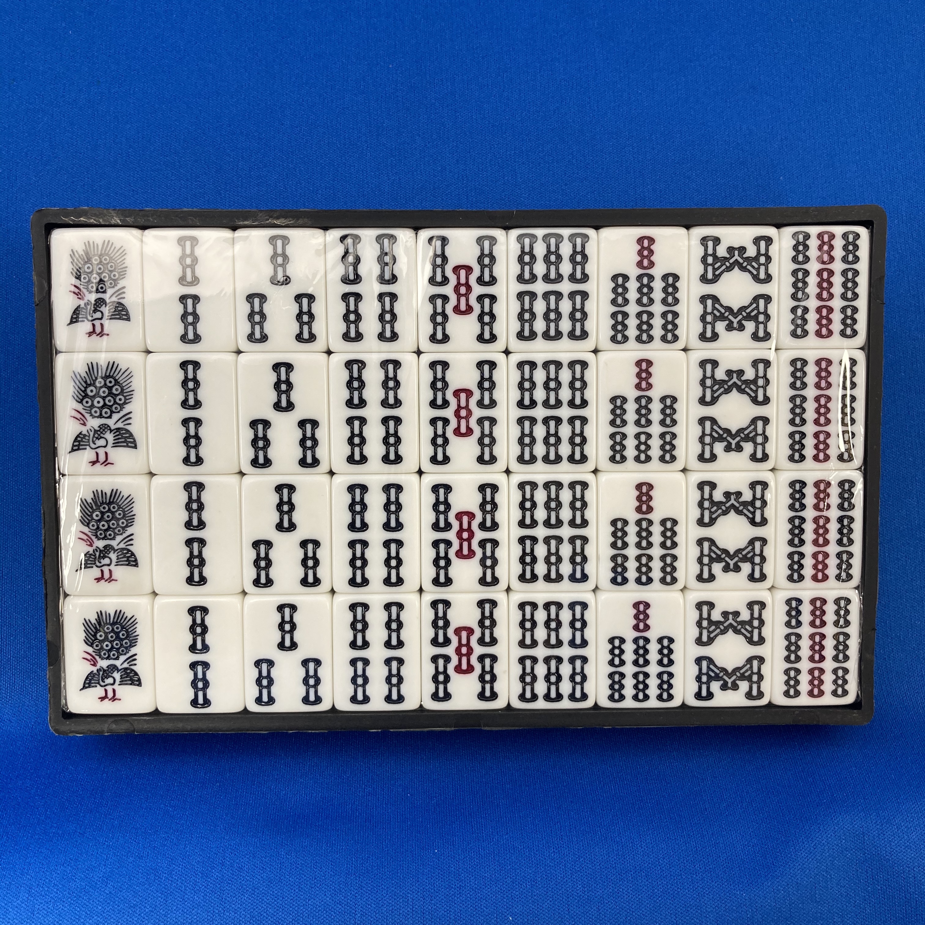 新タイプ＞ケース付き麻雀牌「竹」※白にダイヤ入、白500点棒入【M-L