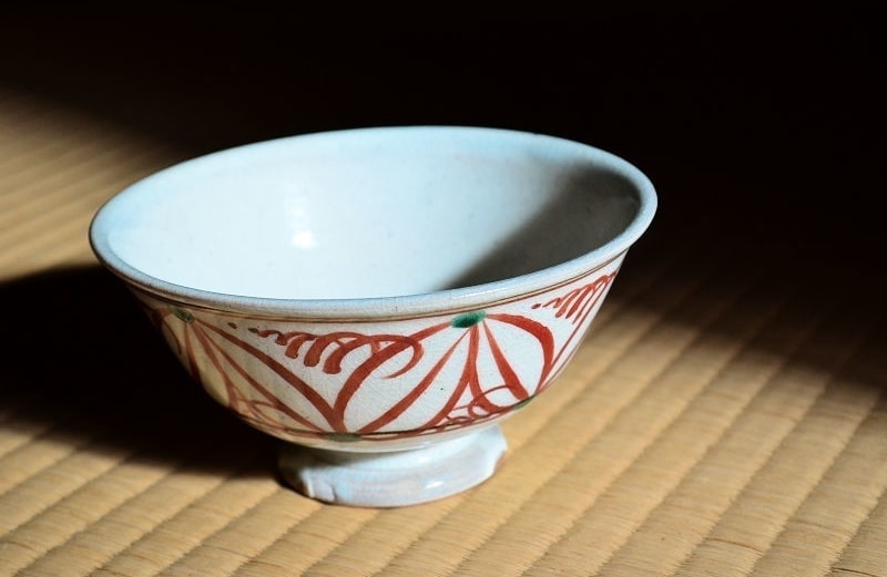 八幡窯 堀野証嗣 作 萬古焼 赤絵茶碗 of 茶の湯 墨東清友館 茶道具専門