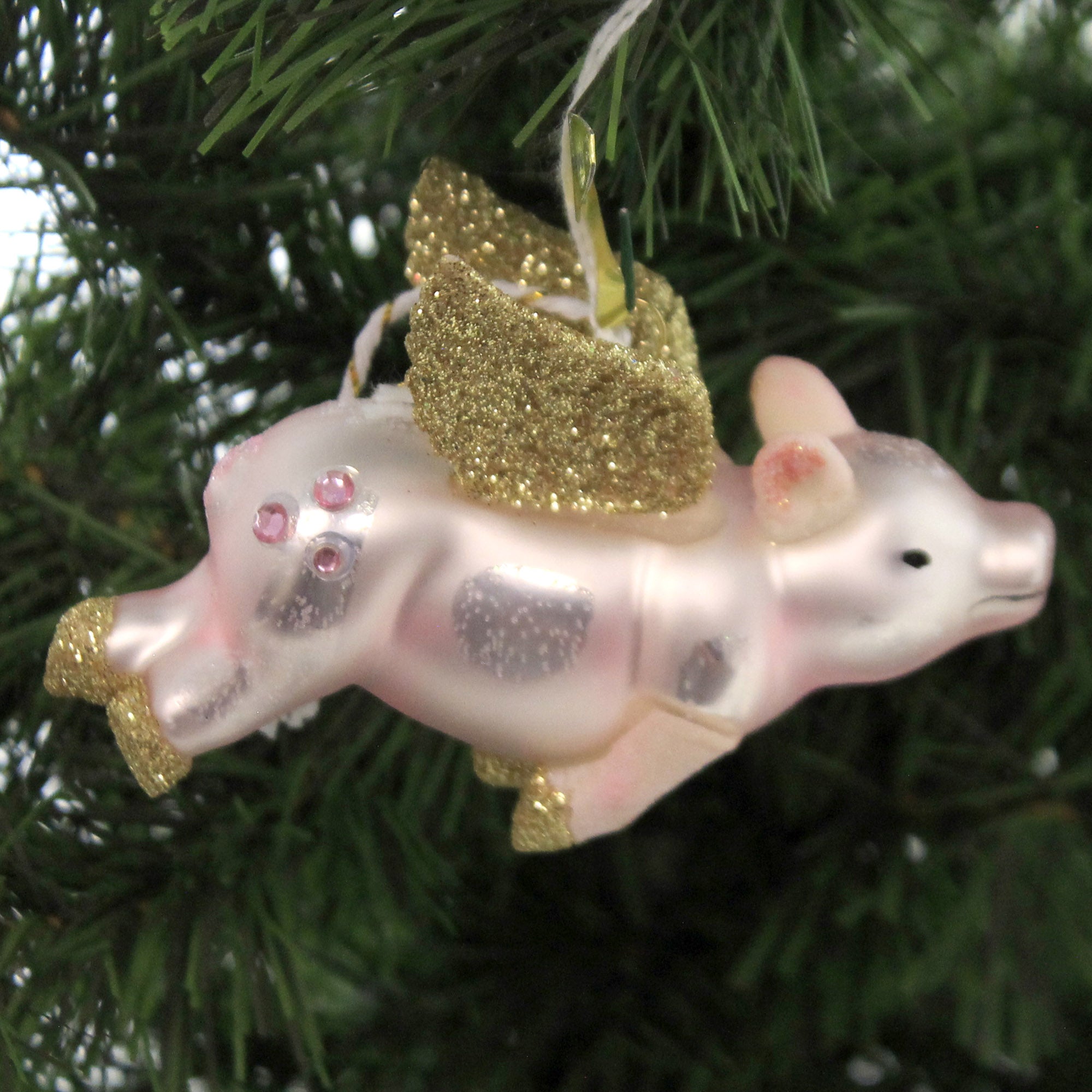 Cody Foster Flying Pig Ornament. - One Ornament 2.5 Inch, Glass