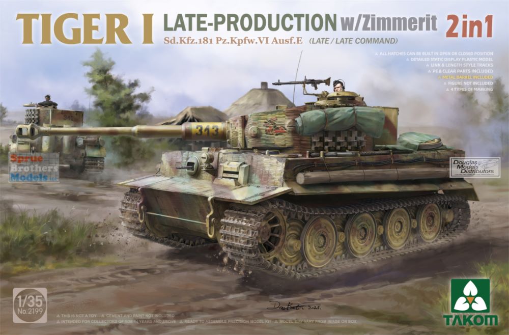 TAK02200W 1:35 Takom Tiger I Big Box (3 kits + 1/16 Otto Carius