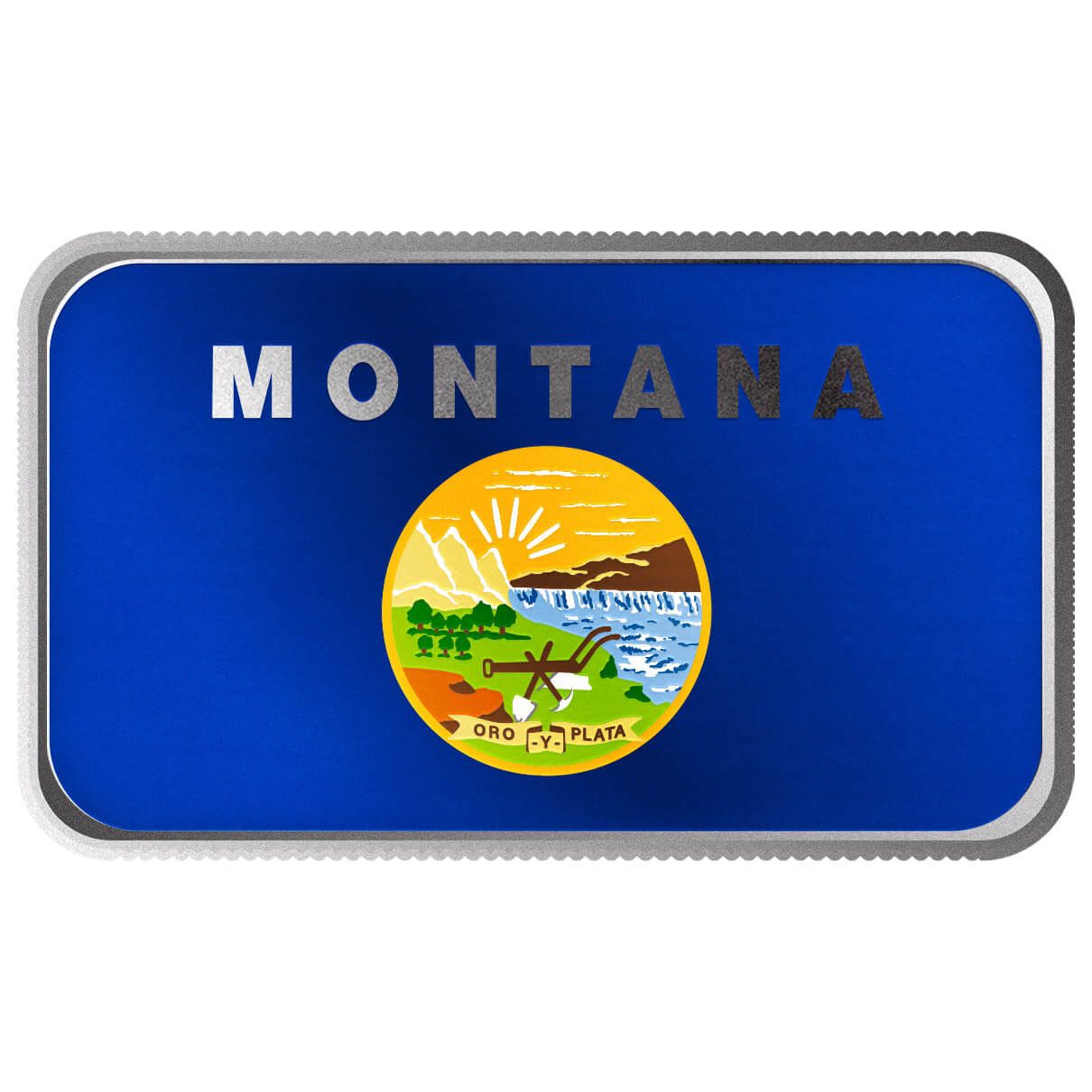 Shop Montana State Flag 1 Troy Ounce 999 Fine Silver Color Bar.