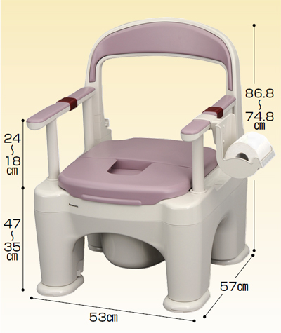 パナソニック ポータブルトイレ 座楽 ラフィーネ前後傾斜脚なし