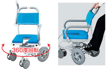 くるくるチェアD U型座面 ウチエ シャワーチェア KRU-174 | 快適空間