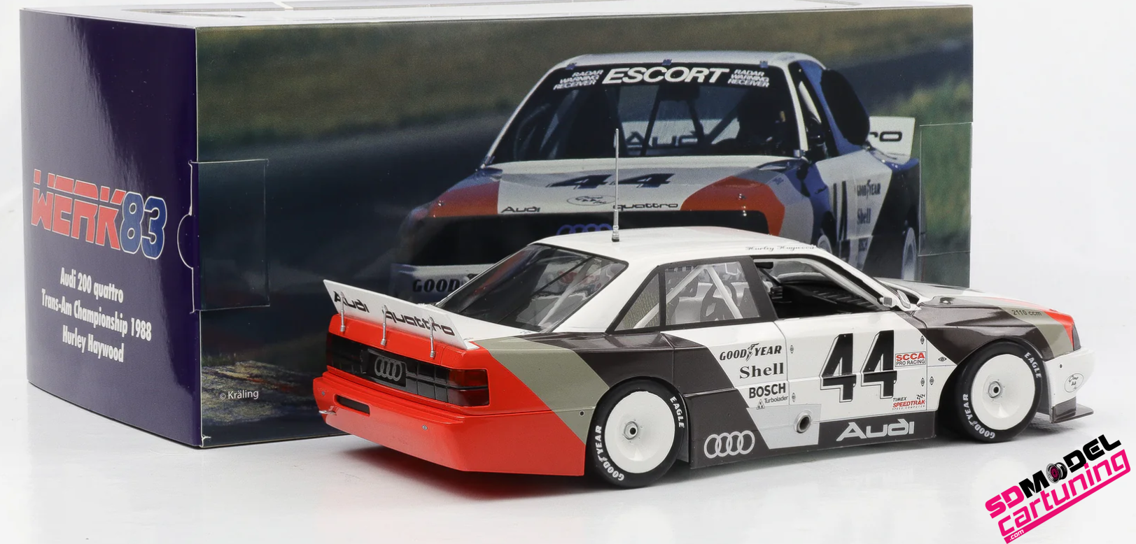 1:18 Audi 200 Quattro #44 - Ganador Dallas trans-am Champion 1988