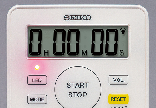 生活防水仕様で10時間まで計測できるタイマークロック煮込み料理にも