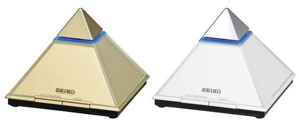 音声で時刻をお知らせする電波クロック 「 ピラミッドトーク 」を新