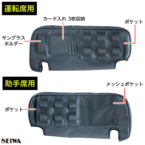 スズキ・ジムニー専用サンバイザーポケット | カー用品のセイワ