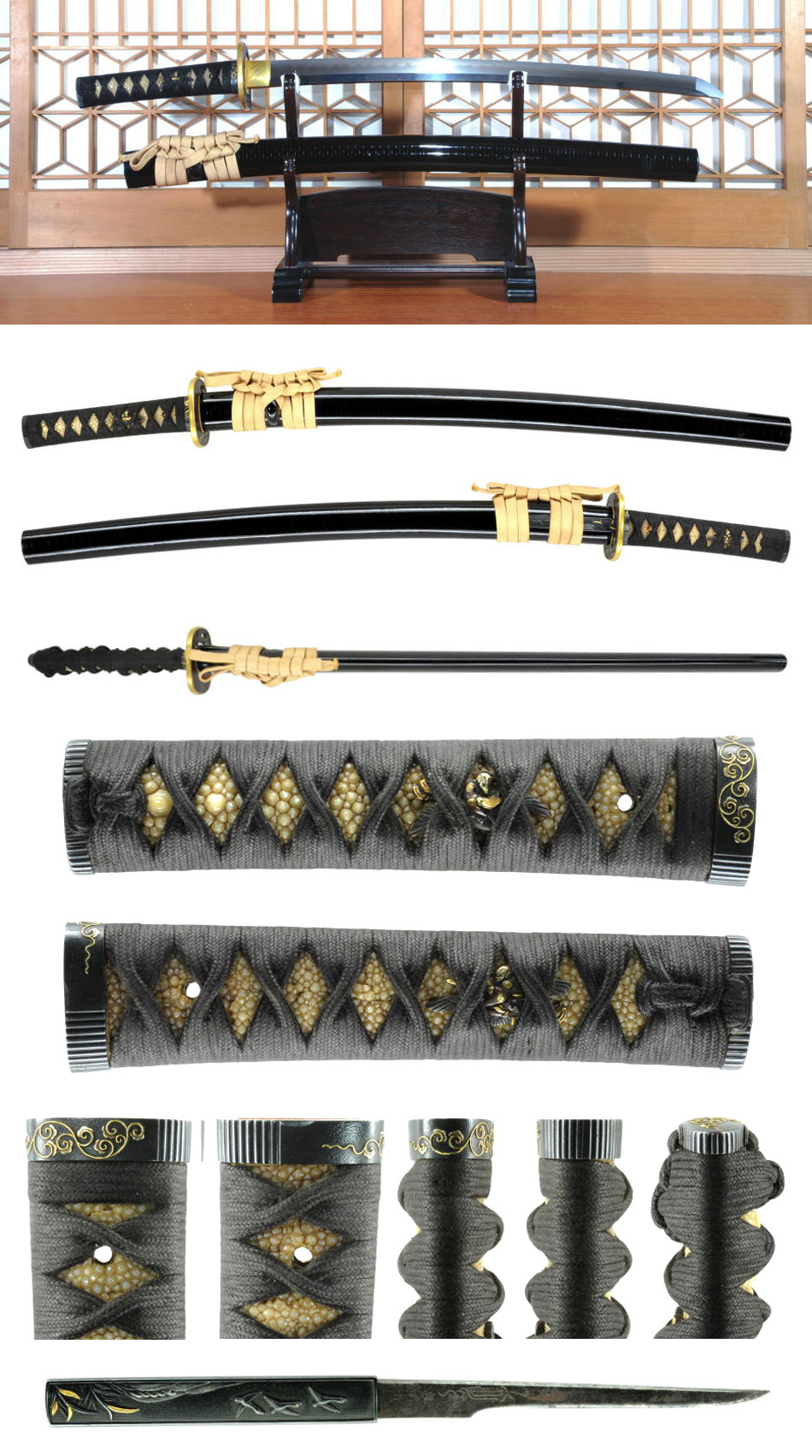 脇差 下取品祐定 黒呂笛巻脇差 (WA-010511)｜刀・日本刀の販売なら日本