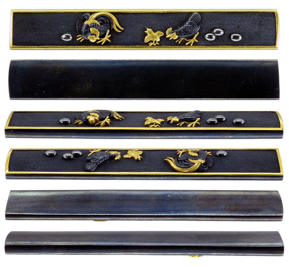 小柄 無銘 京金工 親子鶏図小柄 (KO-030915)｜刀・日本刀の販売なら