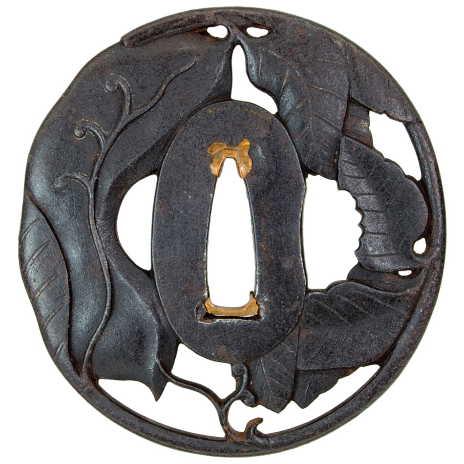 鍔 無銘 伝薩摩 鉈豆透鍔(TU-010416)｜刀・日本刀の販売なら日本刀専門