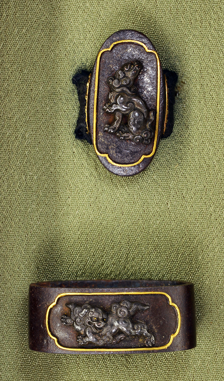 縁頭 銘 柳川直光（花押） 獅子図縁頭(FU-010219)｜刀・日本刀の販売