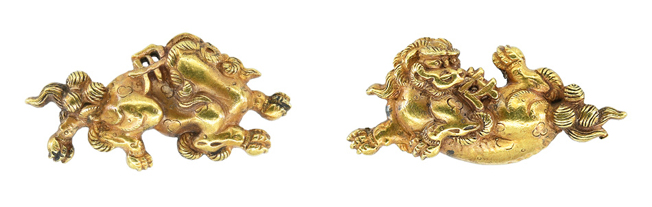 目貫 無銘 横谷派 牡丹喰獅子図目貫(ME-021221)｜刀・日本刀の販売なら