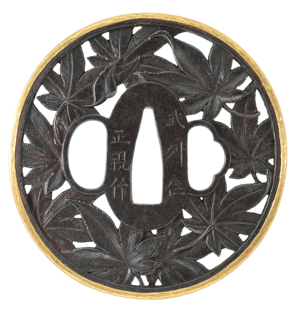 武州住安親 鍔 武具 Yahoo!オークション -「武州住」(鍔、刀装具