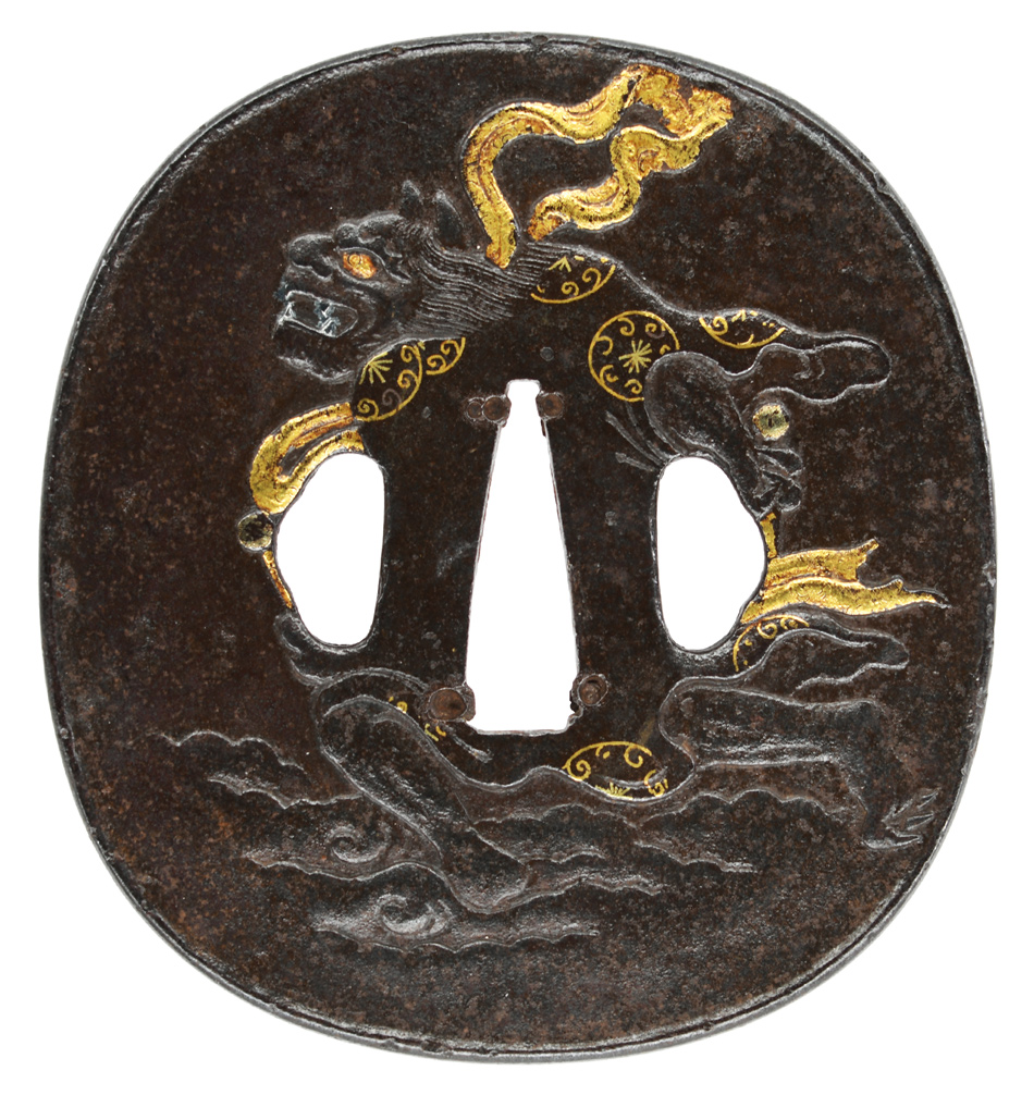 鍔 無銘 東龍斎派 風神雷神図鍔(TU-130423)｜刀・日本刀の販売なら日本