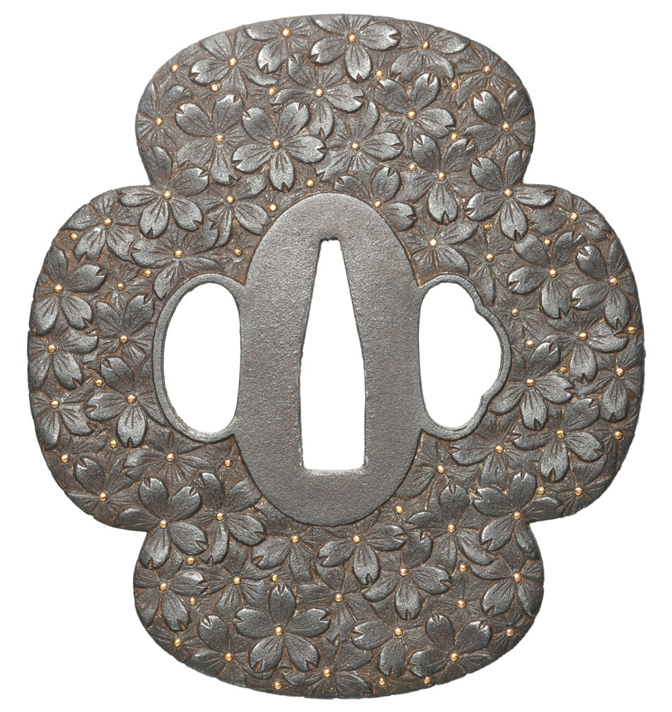 鍔 無銘 武州伊藤派 桜花尽図鍔 (TU-091024)｜刀・日本刀の販売なら