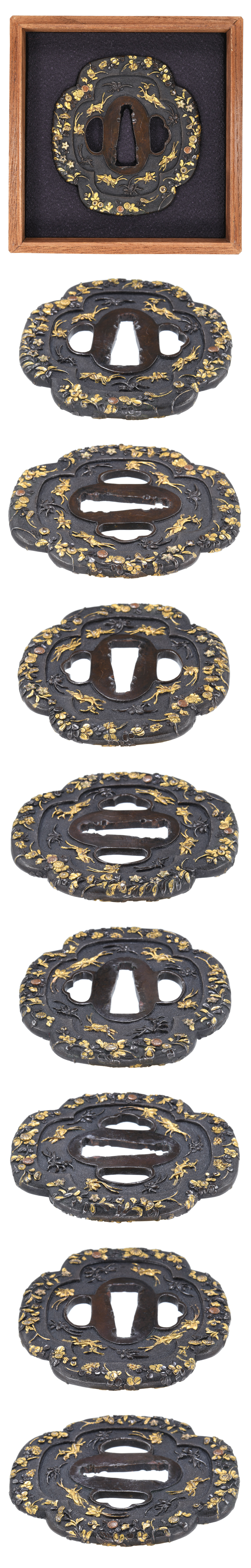 鍔 無銘 後代美濃 秋草に虫図鍔 (TU-081024)｜刀・日本刀の販売なら