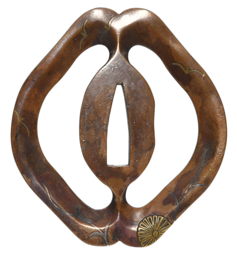 鍔 無銘 伝 肥後 西垣四郎作 左右海鼠透図鍔 (TU-060725)｜刀・日本刀