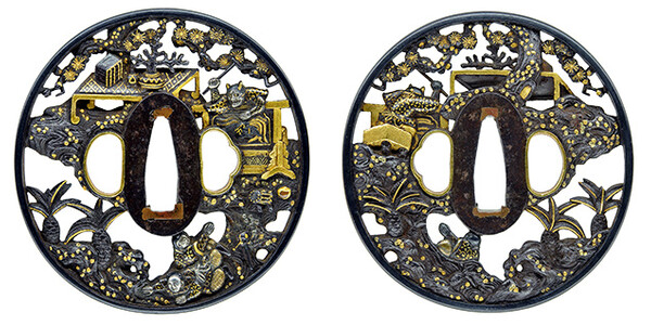 鍔 無銘 柊屋 般若唐子透鍔(TU-010916)｜刀・日本刀の販売なら日本刀