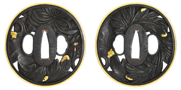 鍔 銘 後藤春乗 菊透鍔(TU-030123)｜刀・日本刀の販売なら日本刀専門店