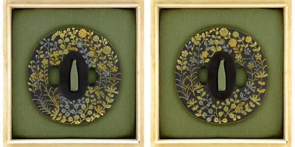 鍔 鉄地 花尽象嵌鍔 (TU-031211)｜刀・日本刀の販売なら日本刀専門店の