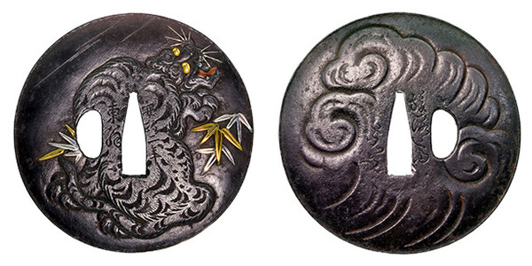 鍔 銘 遊洛斎赤文 竹虎図(TU-040219)｜刀・日本刀の販売なら日本刀専門