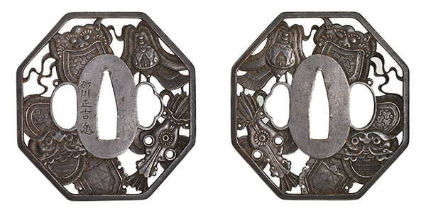 鍔 銘 砂川正吉(花押) 唐武具透鍔(TU-040519)｜刀・日本刀の販売なら