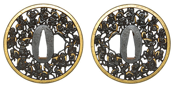 鍔 無銘 肥前 群猿透鍔(TU-060115)｜刀・日本刀の販売なら日本刀専門店