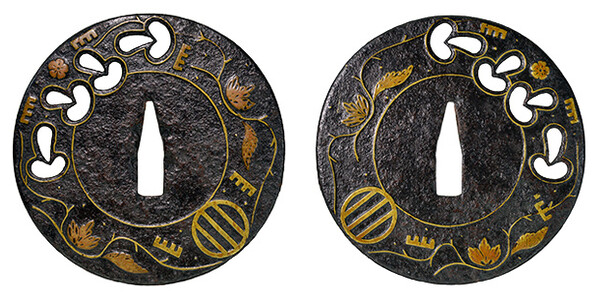 鍔 無銘 平安城象嵌 茸透紋様散唐草図(TU-070219)｜刀・日本刀の販売