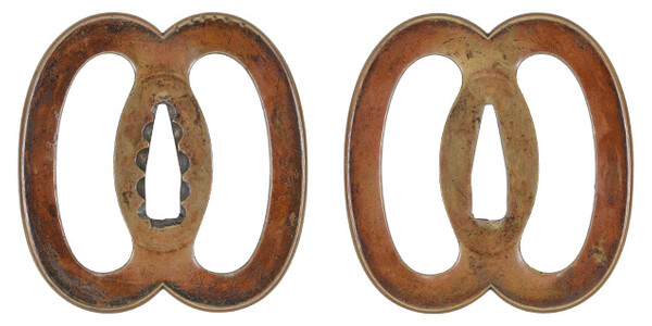 鍔 無銘 肥後 左右海鼠透鍔(TU-150320)｜刀・日本刀の販売なら日本刀