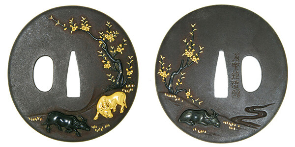 鍔 浜野矩随 花牛図鍔(TU-160115)｜刀・日本刀の販売なら日本刀専門店