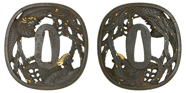 鍔 砂川正吉(花押) 鳳凰透鍔(TU-180115)｜刀・日本刀の販売なら日本刀