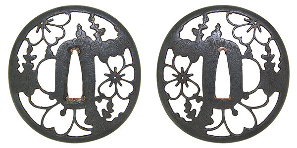 鍔 無銘 肥後 桐桜花透鍔(TU-240115)｜刀・日本刀の販売なら日本刀専門