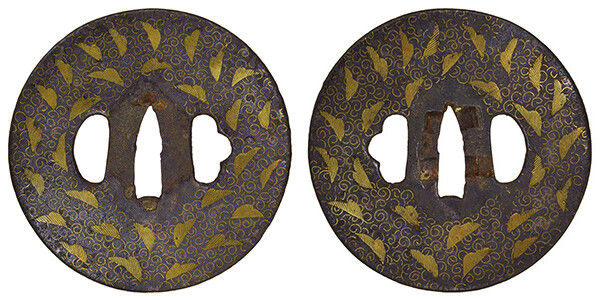 鍔 平安城象嵌 唐草文様図鍔(TU-250515)｜刀・日本刀の販売なら日本刀