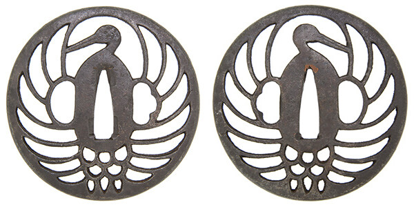 鍔 無銘 正阿弥 鶴丸透鍔(TU-270115)｜刀・日本刀の販売なら日本刀専門