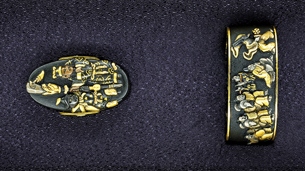 縁頭 無銘 出陣舞図縁頭 (FU-050316)｜刀・日本刀の販売なら日本刀専門